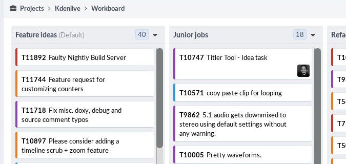 Phabricator kanban board