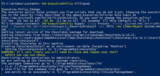 Creating an exception to the execution policy