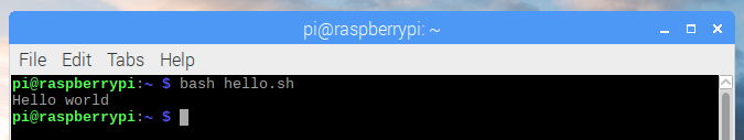 Bash hello world message