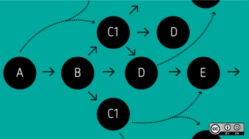 A diagram of a branching process