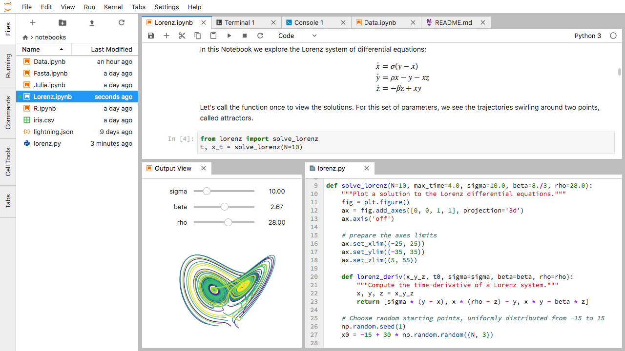 JupyterLab UI