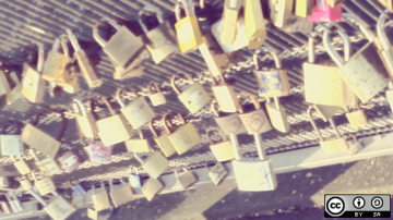 Locks on a bridge in Paris