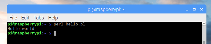 Perl hello world message