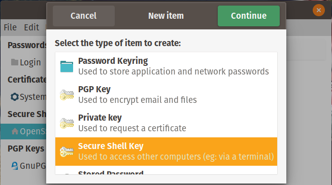 Select SSH Key